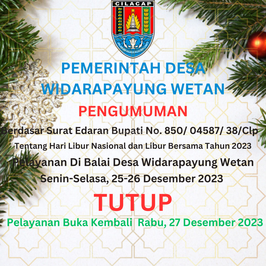 Pengumuman Libur Natal 25 Desember 2023 