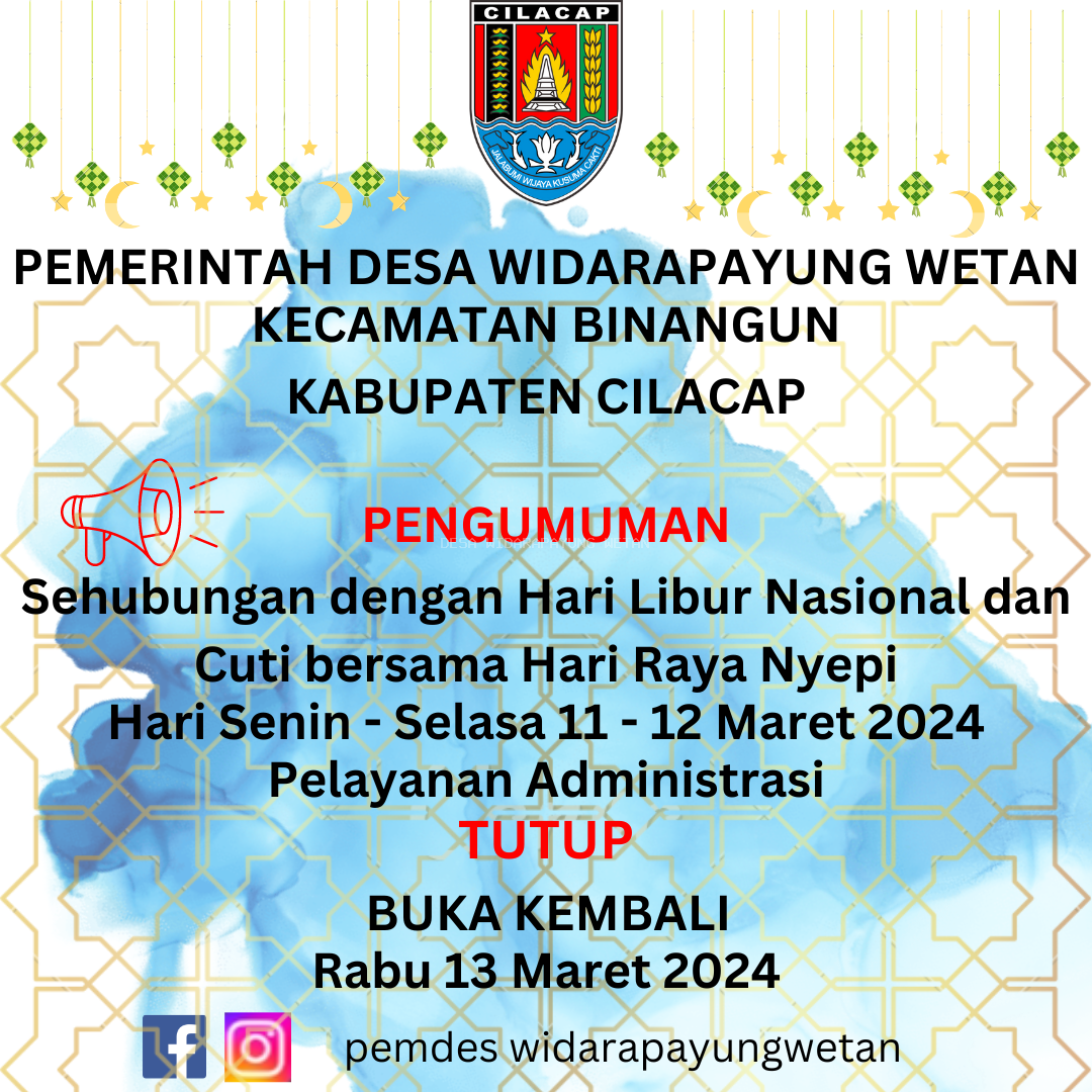 Pengumuman Libur dan Cuti bersama Hari Raya Nyepi  Tahun Baru Saka 1946