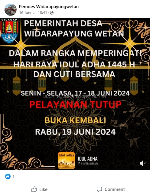 Pengumuman Libur dan cuti bersama Hari Raya Idul Adha 1445H