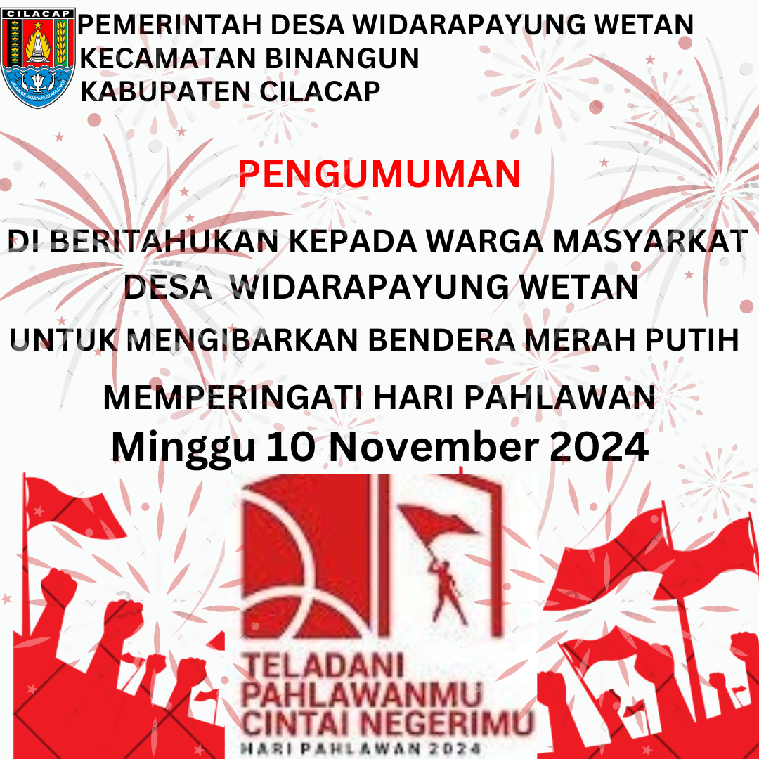 Pengumuman Pemasaangan Bendera Merah Putih Memperingati Hari Pahlawan