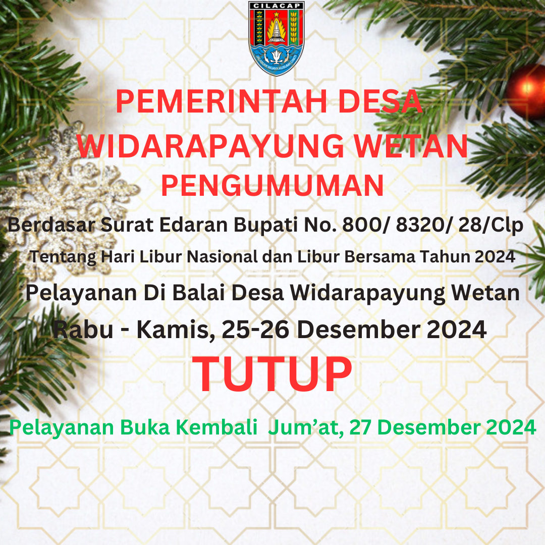 Pengumuman Libur Natal 25 Desember 2024