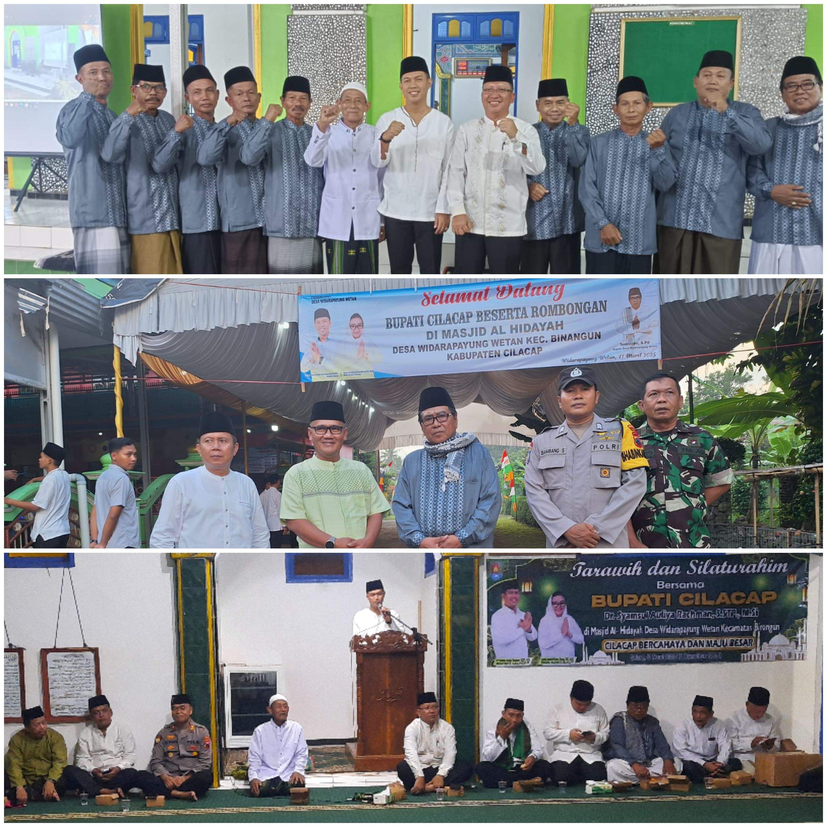 Tarawih dan Silaturahim Bupati Cilacap di Masjid Al- Hidayah Desa Widarapayung Wetan