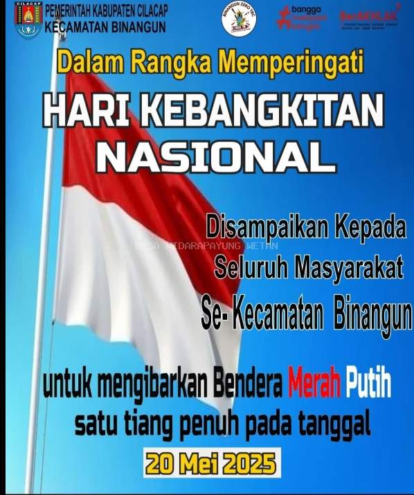 Pengumuman Pengibaran Bendera Merah Putih Peringatan Hari Kebangkitan Nasional