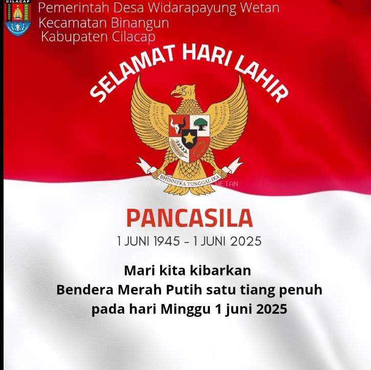 Himbauan Pengibaran Bendera Merah Putih Memperingati Hari lahir Pancasila 2025