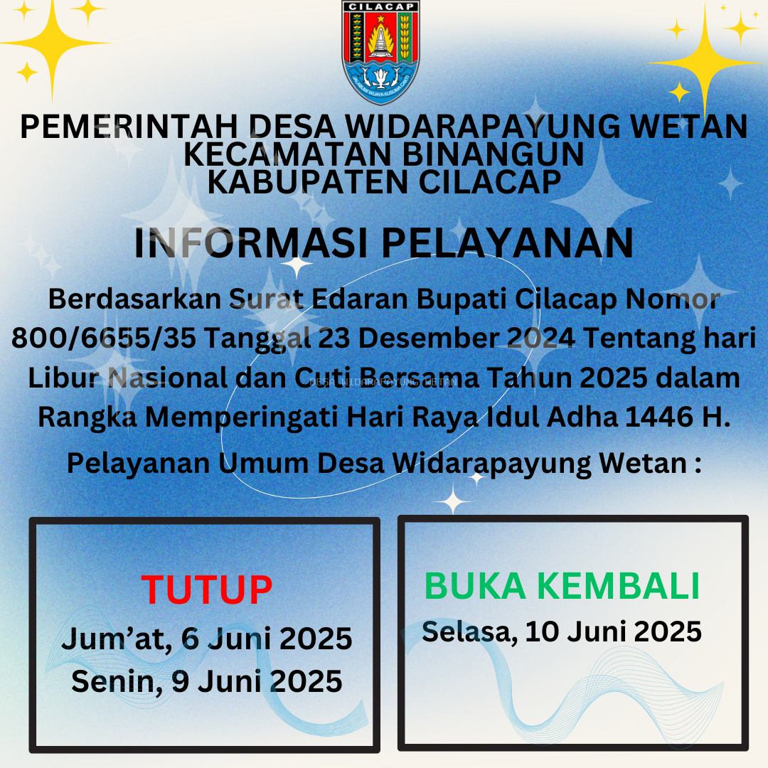 Informasi Pelayanan Pemerintah Desa Widarapayung Wetan tentang Hari Raya Idul Adha 1446 H
