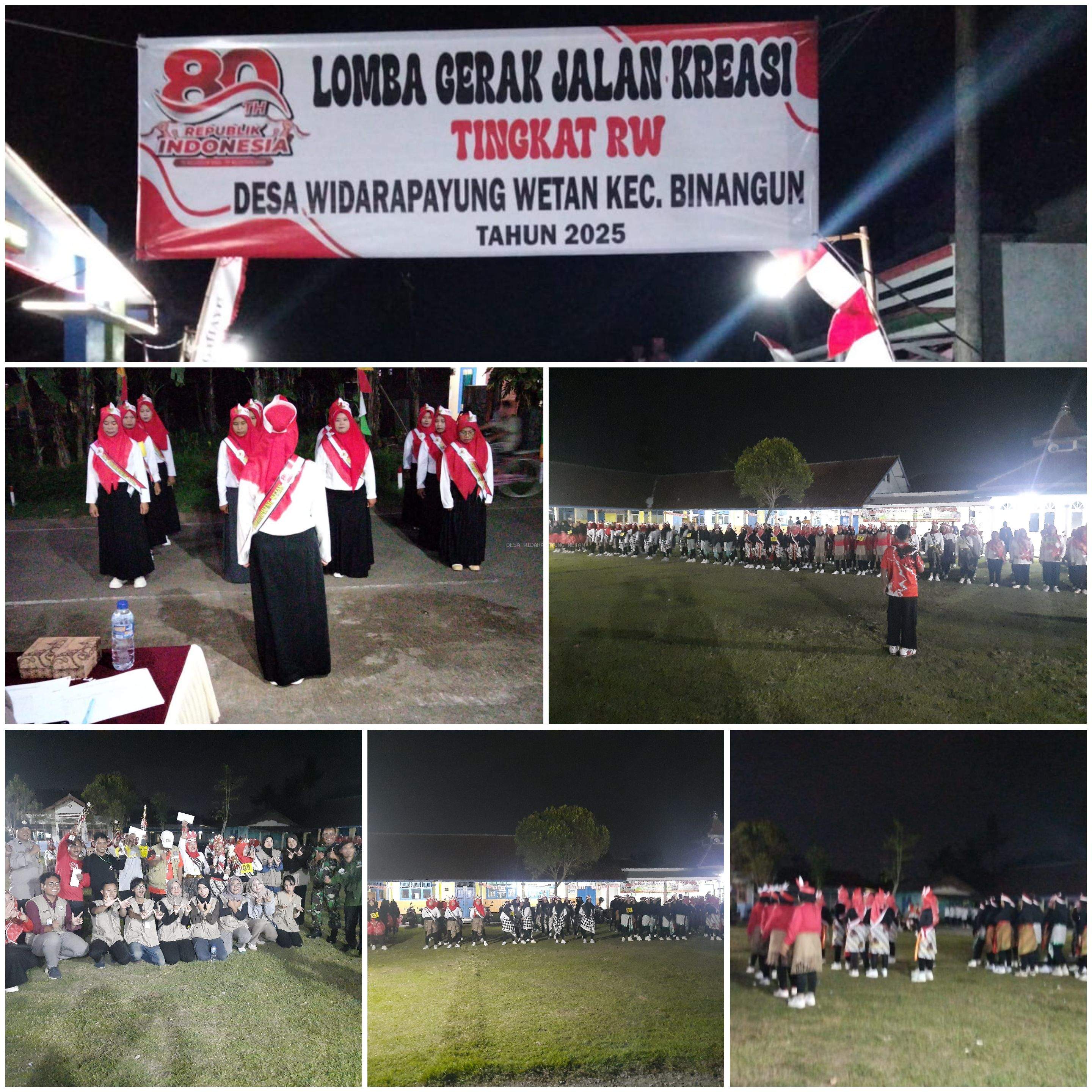  Lomba Gerak Jalan Kreasi Meriahkan HUT RI ke-80 Desa Widarapayung Wetan