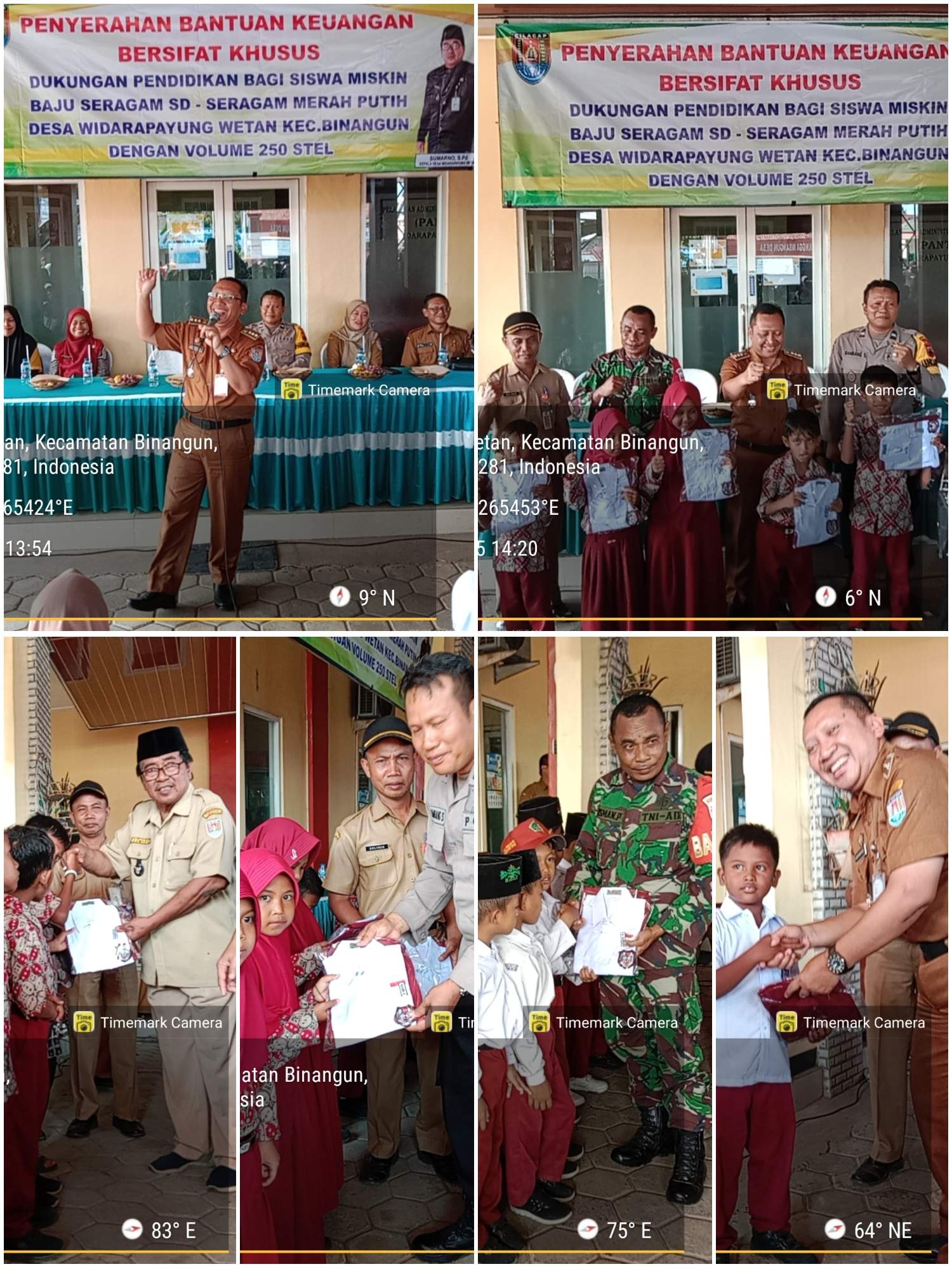 Penyerahan Bantuan Keuangan Bersifat Khusus, berupa Seragam Merah Putih untuk 250 anak