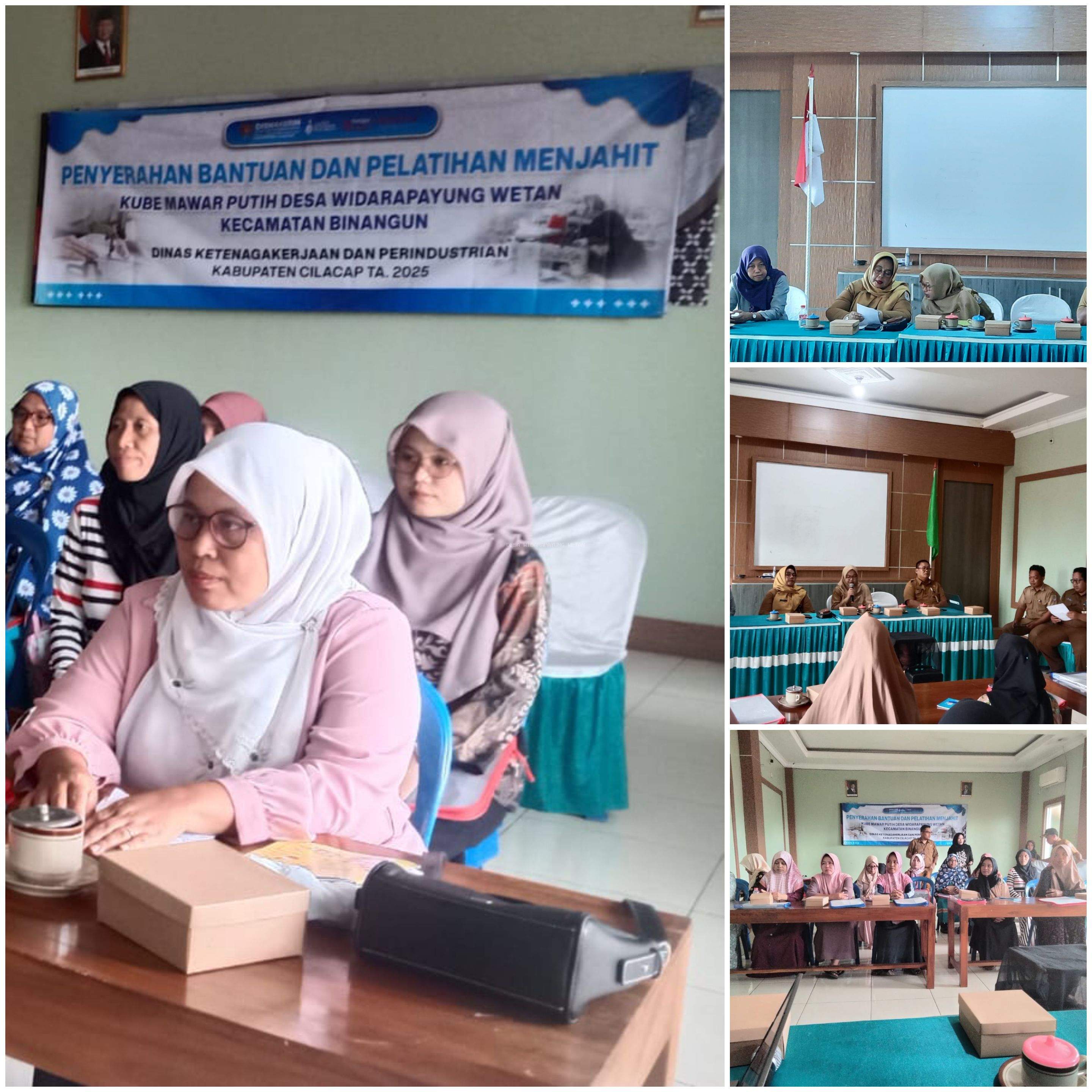 Pelatihan menjahit bagi KUBE Mawar Putih